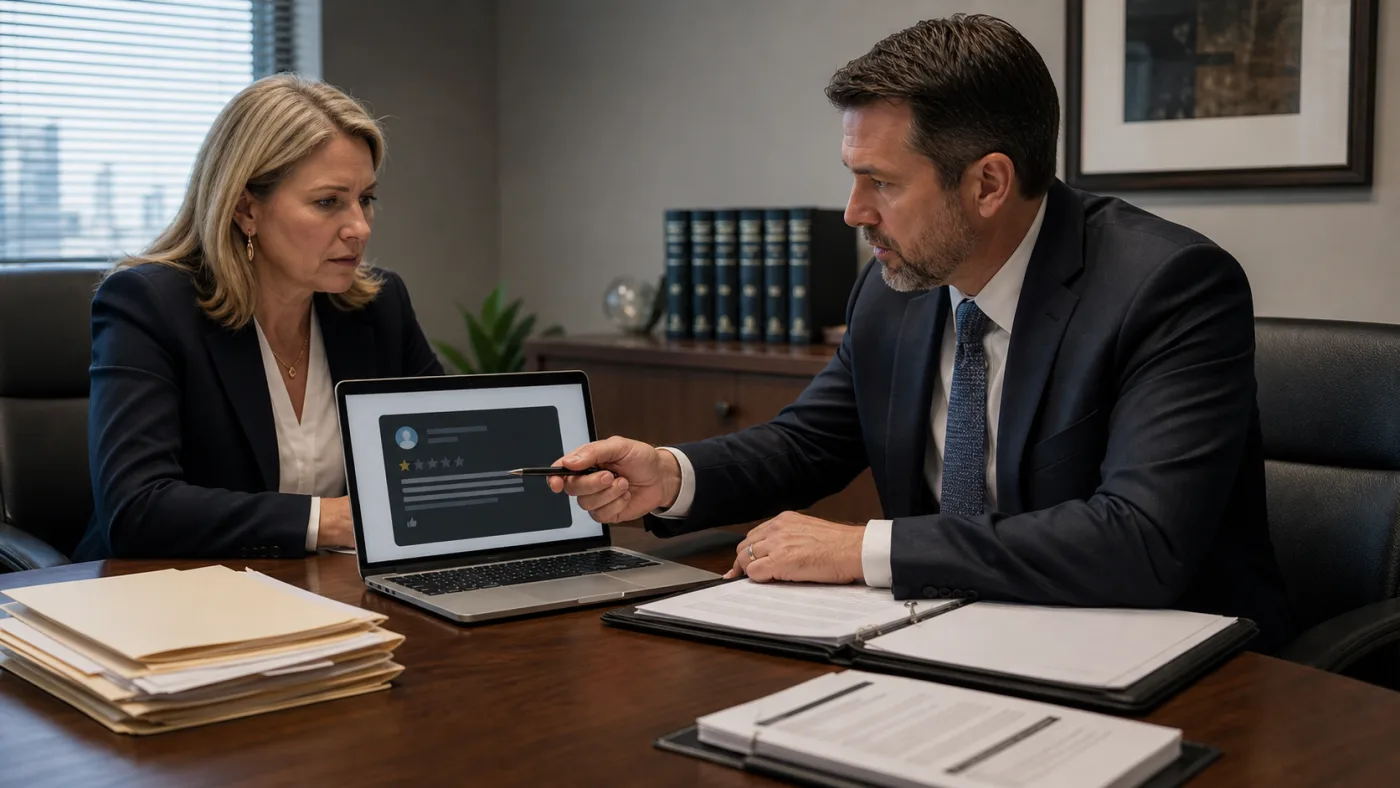 U.S. HR leader and counsel reviewing an ex-employee Google review