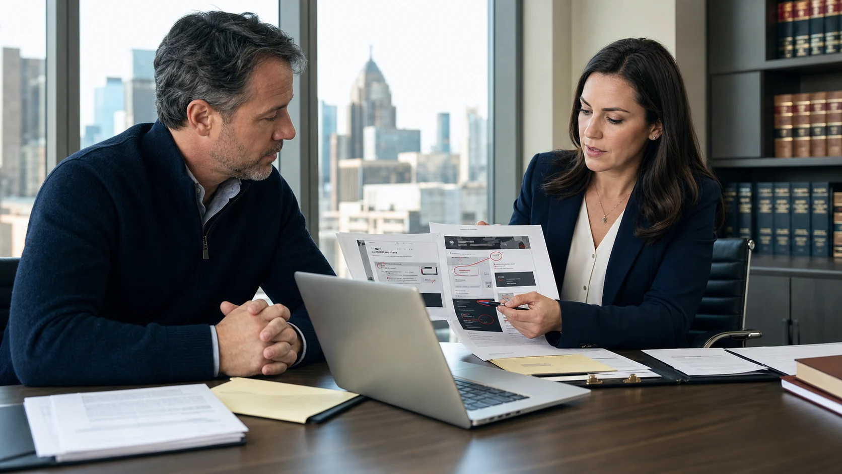 U.S. business owner and lawyer comparing a Google review with doctored screenshots against original records