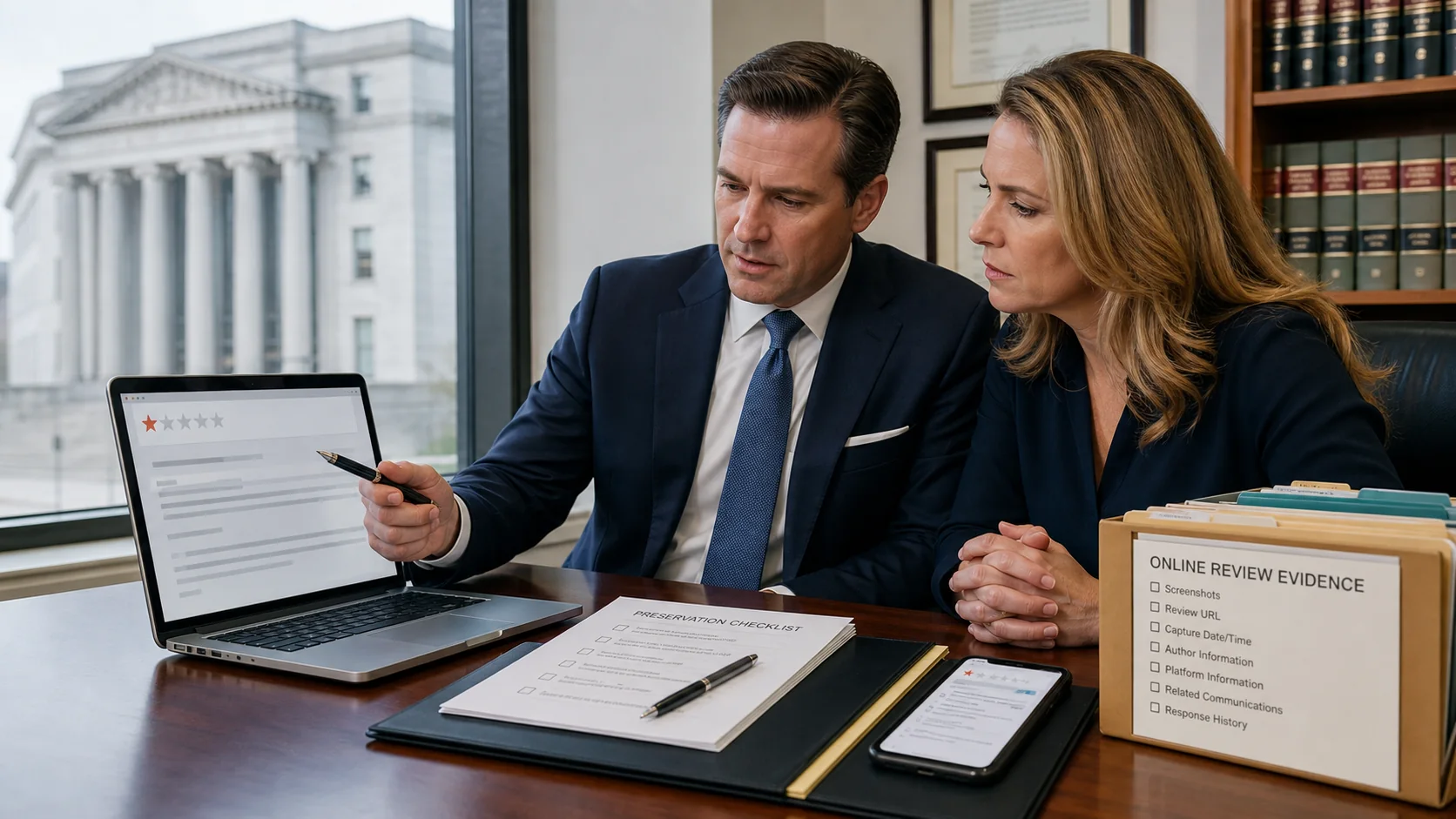 United States business owner and litigation counsel initiating a legal hold for harmful Google review evidence
