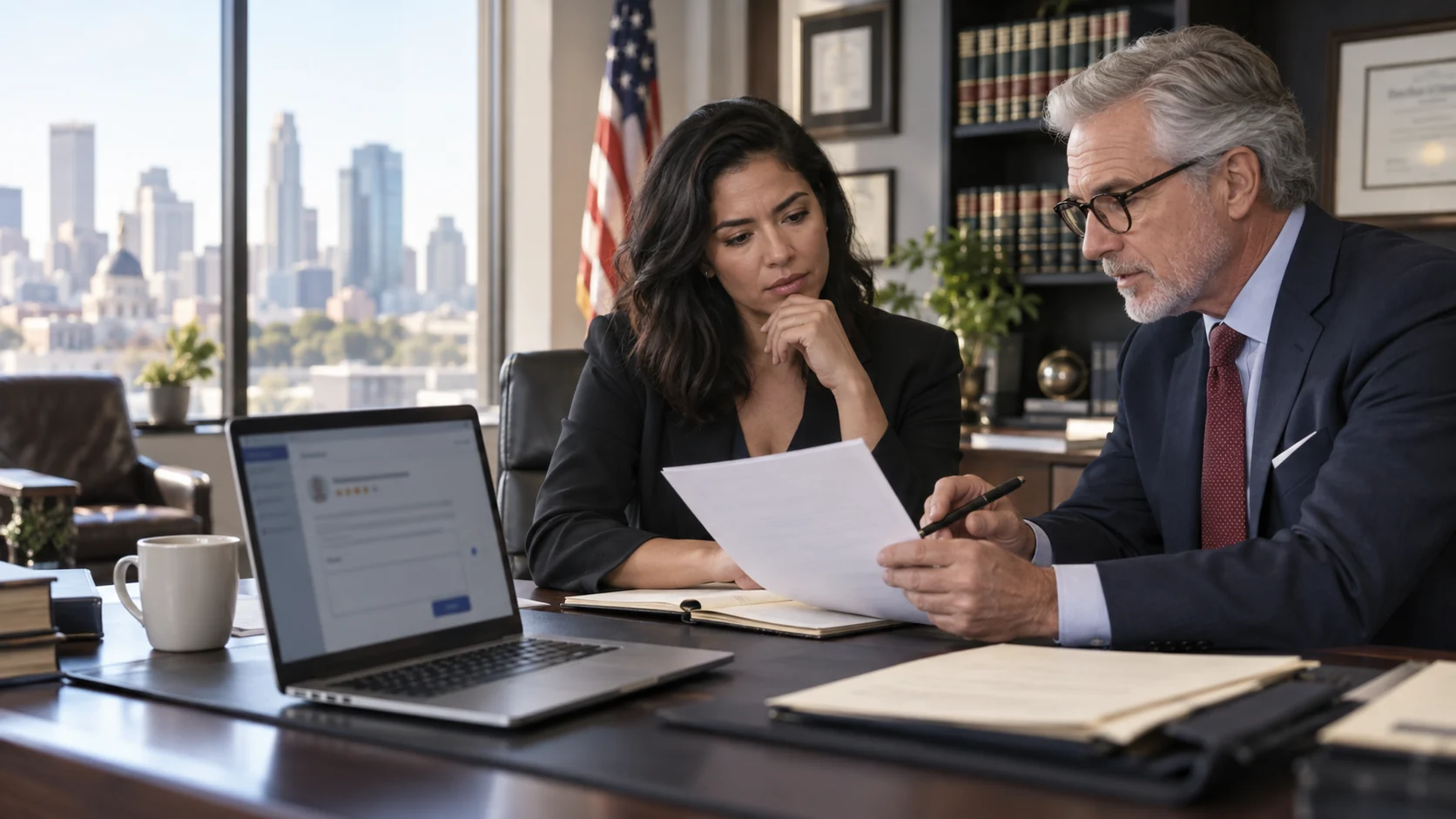 U.S. business owner and attorney reviewing a Google review response before publication