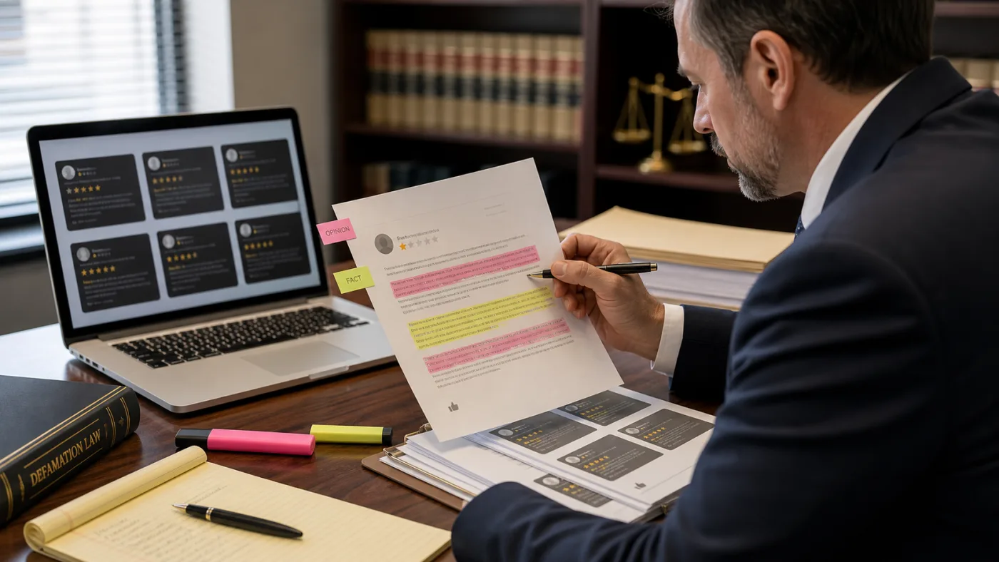 U.S. attorney marking opinion and factual claims in a Google review