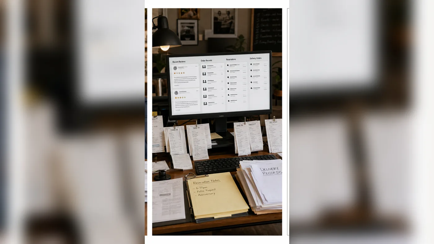 Restaurant POS and Google review evidence file for a U.S. false review dispute
