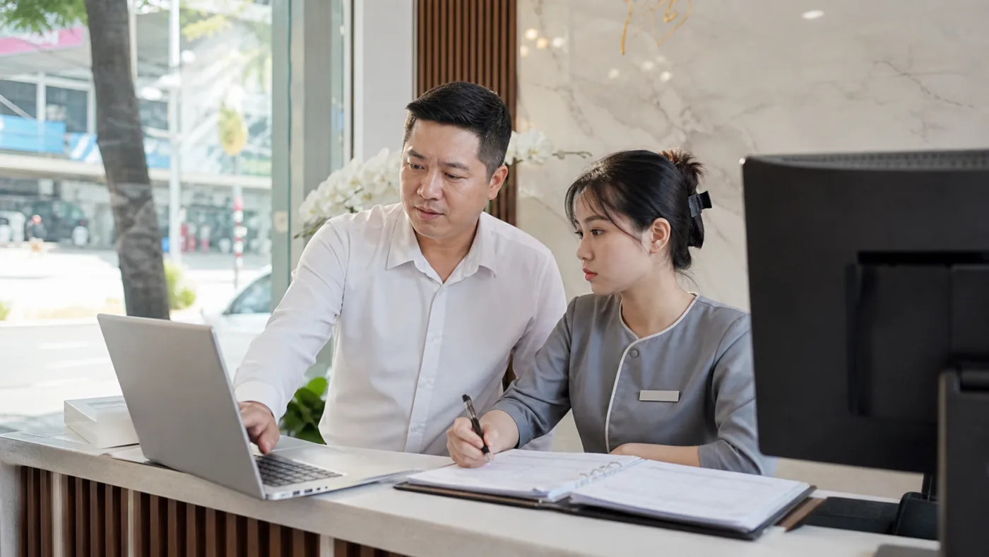 Saigon clinic team checking records against a suspicious Google review