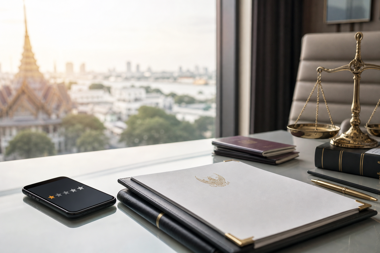 Thailand online review defamation case study with legal documents and phone rating