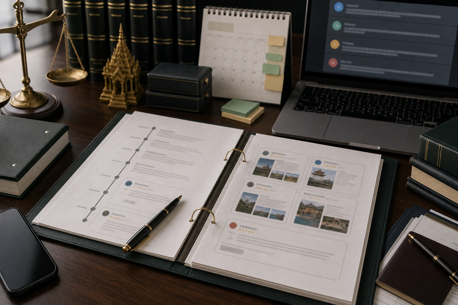 Evidence file for Thailand online review dispute with blurred review records